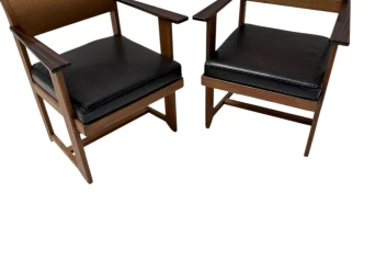 Two Art Deco Modernist Armchairs by Anton Lucas for N.V. Meubelkunst, 1920s
